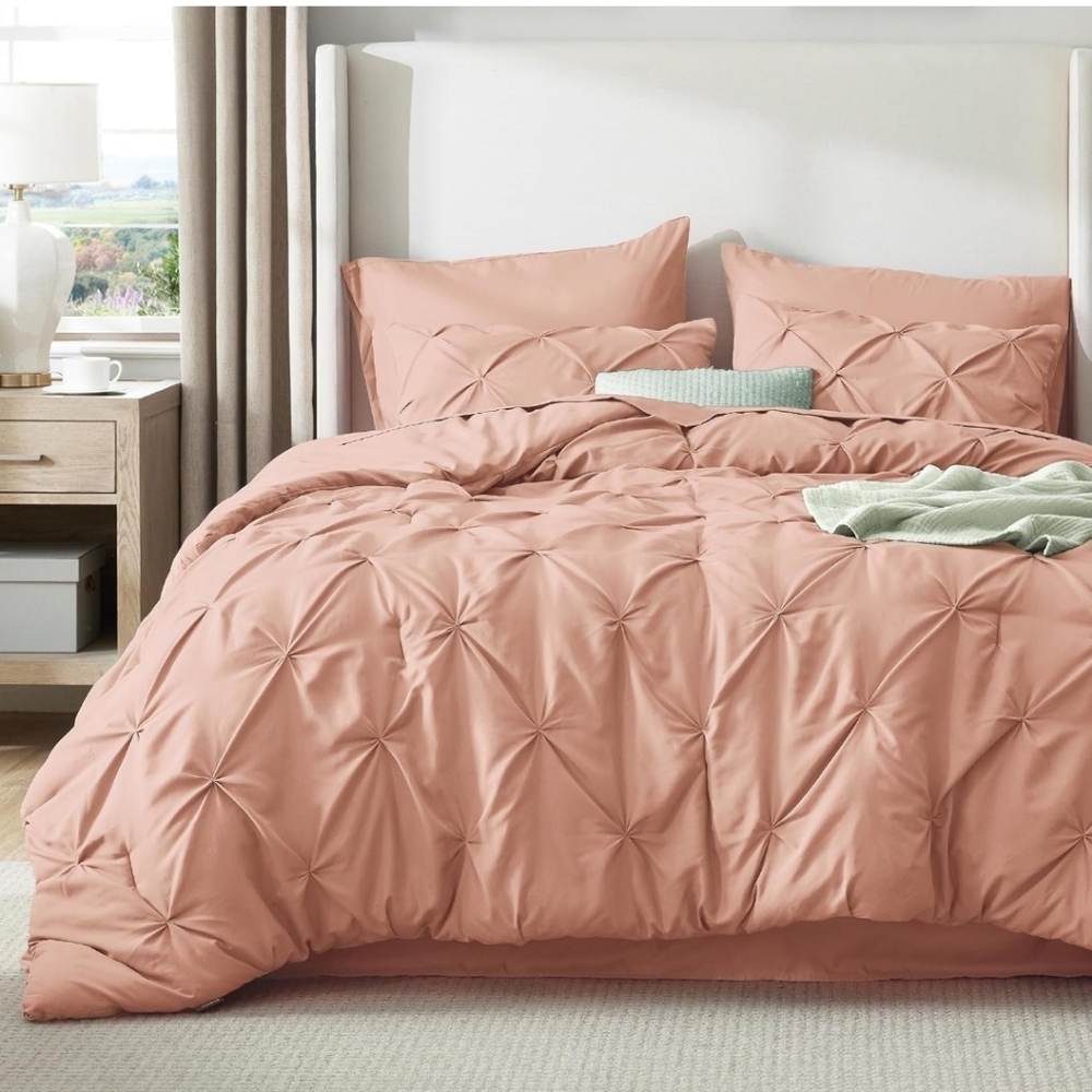 Bedsure King Size Comforter Set Dusty Pink - Bed in a Bag Bedding Set 7 Pieces - Picture 2 of 13